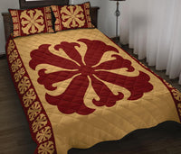 Hawaiian Quilt Pattern Lily Quilt Bed Set - Polynesian Pride