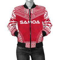 Samoa Flag Polynesian Chief Women'S Bomber Jacket Red - Polynesian Pride