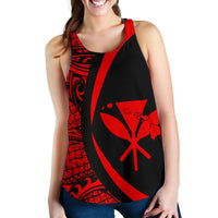 Kanaka Hawaii Map Red Polynesian Women's Racerback Tank - Polynesian Pride