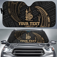 Polynesian New Caledonia Custom Personalised Sun Shades - Gold Tribal Wave Auto Sun Shade Universal Fit Gold - Polynesian Pride