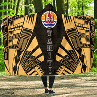 Tahiti Hooded Blanket - Polynesian Tattoo Gold Hooded Blanket Gold - Polynesian Pride