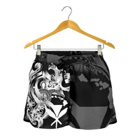 Polynesian Hawaii Women's Shorts - Kanaka Maoli White Turtle - Polynesian Pride