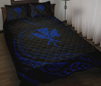 Kanaka Quilt Bed Set - Blue - Frida Style - Polynesian Pride