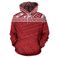 Poly All Over Hoodie Polynesian Red Version - Polynesian Pride
