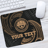 Federated States Of Micronesia Custom Personalised Mouse Pad - Gold Tribal Wave One Style One Size Black - Polynesian Pride
