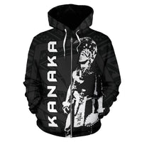 Polynesian Kanaka Helmet Warrior Hawaii Zip Hoodie - Polynesian Pride