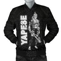 Yap Polynesian Men's Bomber Jacket - Micronesia Yapese Warrior Black - Polynesian Pride