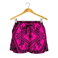 Polynesian Plumeria Mix Pink Black Women's Short - Polynesian Pride