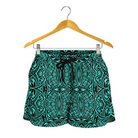 Polynesian Lauhala Mix Turquoise Women's Short - Polynesian Pride