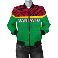 Vanuatu Women's Bomber Jacket - Polynesian Design Black - Polynesian Pride