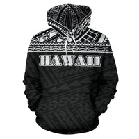 Hawaii All Over Hoodie Polynesian Black Hoodie - Polynesian Pride