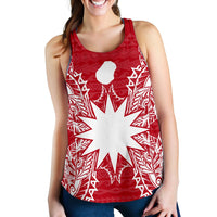 Nauru Polynesian Women Tank Top Map Red White Red - Polynesian Pride