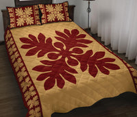 Hawaiian Quilt Pattern Palm Tree Sweat Quilt Bed Set - Polynesian Pride