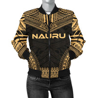Nauru Polynesian Chief Women'S Bomber Jacket - Gold Version Gold - Polynesian Pride