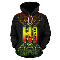 Hawaii Map Polynesian All Over Hoodie - Polynesian Pride
