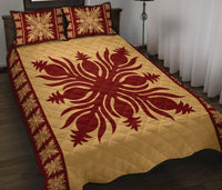 Hawaiian Quilt Pattern Pineapple Dance Quilt Bed Set - Polynesian Pride