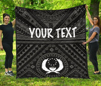 Pohnpei Personalised Premium Quilt - Pohnpei Seal With Polynesian Tattoo Style ( Black) - Polynesian Pride