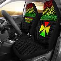 Wallis And Futuna Car Seat Covers - Wallis And Futuna Reggae Coat Of Arms Polynesian Tattoo Universal Fit Reggae - Polynesian Pride