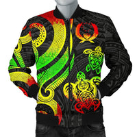 Pohnpei Micronesian Men Bomber Jacket - Reggae Tentacle Turtle Reggae - Polynesian Pride