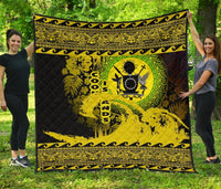 Cook Island Quilt Wave Yellow Design Black - Polynesian Pride