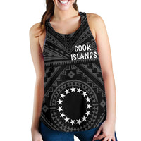 Cook Island Women's Racerback Tank - Seal With Polynesian Tattoo Style ( Black) - Polynesian Pride
