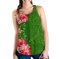 Hawaii Tropical Flower Polynesian Women's Tank Top - Curtis Style - Green - Polynesian Pride