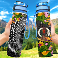 Vanuatu Hydro Tracking Bottle - Seal Spiral Polynesian Patterns Hydro Tracking Bottle - Vanuatu 32oz Large Black - Polynesian Pride