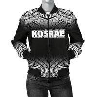 Kosrae Women's Bomber Jacket - Fog Black Style Black - Polynesian Pride