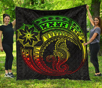 Polynesian Quilt - Polynesian Reggae Seahorse Tattoo - Polynesian Pride