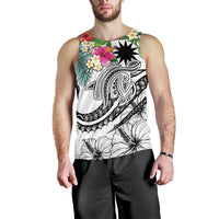 Nauru Polynesian Men's Tank Top - Summer Plumeria (White) - Polynesian Pride