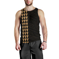 Hawaii Kakau Polynesian Hammerhead Shark Personalized Men's Tank Top - Gold - Polynesian Pride