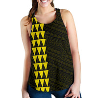 Hawaii Kakau Polynesian Anchor Women's Racerback Tank - Yellow - Polynesian Pride