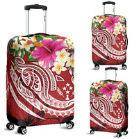 Kosrae Polynesian Luggage Covers - Summer Plumeria (Red) - Polynesian Pride