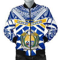 Nauru Rugby Men Bomber Jacket Symbol Star Polynesian Blue - Polynesian Pride