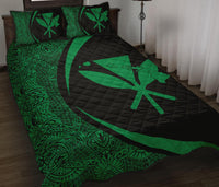 Hawaii Kanaka Polynesian Quilt Bed Set - Circle Style Green - Polynesian Pride