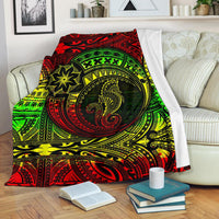 Seahorse Polynesian Premium Blanket - Polynesian Tattoo Reggae White - Polynesian Pride