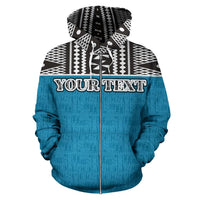 Fiji Tapa Zip up Custom Hoodie Style - Polynesian Pride