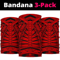 Polynesian Hard Tatau Red Unisex Bandana One Size Red - Polynesian Pride