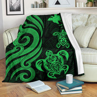 Papua New Guinea Premium Blanket - Green Tentacle Turtle White - Polynesian Pride