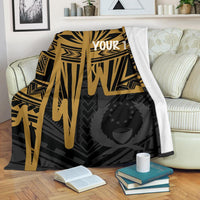 Pohnpei Personalised Premium Blanket - Pohnpei Seal In Heartbeat Patterns Style (Gold) - Polynesian Pride