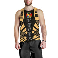 Tonga Men Tank Top - Polynesian Tattoo Gold Gold - Polynesian Pride