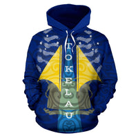 Tokelau All Over Hoodie Tokelau Flag Coat of Arms Design K9 - Polynesian Pride