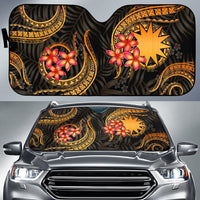 Nauru Auto Sun Shades - Gold Plumeria Auto Sun Shade Universal Fit GOLD - Polynesian Pride