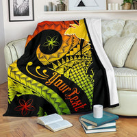 Papua New Guinea Personalised Premium Blanket - PNG Bird And Polynesian Decorative Pattern - Polynesian Pride