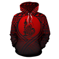 New Caledonia All Over Hoodie Lift up Red - Polynesian Pride