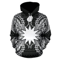 Nauru Polynesian ll Over Hoodie Map Black - Polynesian Pride