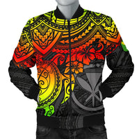 Polynesian Hawaii Bomber Jacket (Men) - Reggae Turtle Red - Polynesian Pride