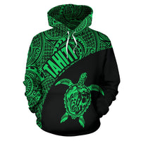 Tahiti Hoodie Tahiti Turtle Mermaid Polynesian Tattoo Green Version - Polynesian Pride