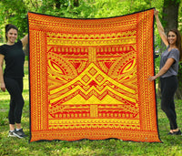 Hawaii Polynesian Mauna Kea Premium Quilt Red - Polynesian Pride