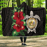 Hawaii Coast of Arm Turtle Hibiscus - Hooded Blanket AH - Polynesian Pride